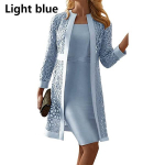 Naiste elegantne pikkade varrukatega kleit-&uuml;likond, uus mood Pruudiema kleidid Naiste p&otilde;lvedeni pidulikud pidulikud &otilde;htukleidid suures suuruses M helesinine v&auml;rv