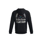 Under Armour Ameerika stiilis kapuutsiga pusa kirjatr&uuml;ki ja lukuga pikkade varrukatega dressipluus Meeste kapuutsiga pusa Must 1377436-001 L