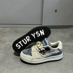 Kevadine uus tudengite vabaaja Korea versioon trendikad ni&scaron;&scaron; retro tossud naistele ins t&auml;navapildis Harajuku mood leivakujulised kingad 36 denim sinine v&auml;rv