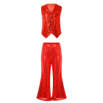 Laste poiste t&uuml;drukute jazz ladina chacha tantsu disco lavaesinemise riietus teismeliste tantsukomplekt litritega vest vest laia s&auml;&auml;rega p&uuml;kstega 5-6 Years