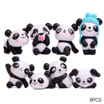 8 tk/partii Creative Panda autokaunistus DIY koomiksite armatuurlaua m&auml;nguasi Auto auto interj&ouml;&ouml;ri tarvikud armsad kaunistustarvikud