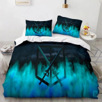 Anime Attack on Titan 3D-prinditud voodipesukomplekt Tekikott Padjap&uuml;&uuml;r Vabaduse tiivad Voodipesu poistele lastele Twin Single Full suurus US Full(200x230cm) black