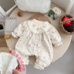 Ropa Bebe 2025 S&uuml;gisesed beebiriided Korea 0&ndash;12 kuud Bodid ja &uuml;leriietused V&auml;ikesed lillelised t&uuml;drukute koduriided Beebikombinesoon 73cm