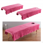 2pcs velvet Massage Table Sheets Cosmetic Spa Bed Covers with Hole