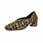 Luksuslikud Hobusekarvadest Leopardimustriga Loaferid Naised Elegantsed Terava Ninaga Hobuseraua Kontsaga Kingad Daamide Disainermudel &Otilde;htused Sametist Kontsakingad 39 kollane