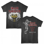 Iron Maiden - Maailmaturnee 1982 - Kahepoolse tr&uuml;kiga t&auml;iskasvanute &uuml;hev&auml;rviline T-s&auml;rk - Suitsukarva L