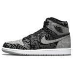 Air Jordan 1 High OG Rebellionaire Unisex tossud mustad valged osakeste hallid 555088-036 42.5