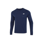 Nike tikitud logo &uuml;hev&auml;rviline jooksupikkade varrukatega T-s&auml;rk meestele Sinine AR5194-410 S black