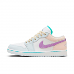 Air Jordan 1 Low Mitmev&auml;rvilised Sashiko Naiste Tennised Valge Sinine Tooniga Kiir-Fuksia FV3623-151 38.5