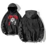 Demon Slayer Inosuke Graafiline Huppar Meestele Naistele R&otilde;ivad Manga Pesitud &Uuml;le suuruse Streetwear Pikkade varrukatega Puuvillased Hupparid S must