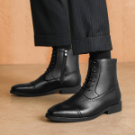 Moodsad Luksuslikud Meeste Saapad Uued K&otilde;rge s&auml;&auml;rega Nahast Kingad Klassikalised Meeste Chelsea Ankle Boots Moodsad Terava ninaga &Auml;ri Kleit Saapad Meestele 39 must