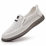 Moodsad Suvised Valged Perforeeritud Nahast Kingad Meeste Slip-on Kingad Ehtne Nahk Mehelikud Mugavad Vabaajakingad Mehelikud Mugavad Loaferid 38