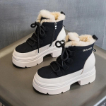 Mood Talv Pluss Fliis Paksenenud Veekindlad Libisemiskindlad Lumisaapad Uus Mood Puuvillased Saapad Paksu Tallaga Sisek&otilde;rgendusega Saapad 38 must