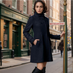 Villane jakk naistele keskmine ja pikk villane mantel kapuutsiga kahe n&ouml;&ouml;pide reaga keep trenchcoat S must