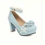 T&uuml;drukute k&otilde;rge kontsaga kingad Lolita Mary Janes kingad paelaga printsessi peokleit pulmakingad naiste platvormpumbad pluss suurus 30-43 34(22cm)
