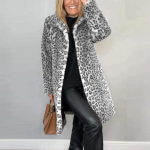 Naiste moekas &uuml;hev&auml;rviline rev&auml;&auml;riga keskmise pikkusega pl&uuml;&uuml;sist mantel XL