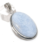Angelite Stone Gemstone Handmade 925 Sterling Silver Jewelry Pendant 2.21 q9h75