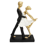 Romantiline paar tantsimas skulptuur dekoratsioon vaik vaik elegantne paar balleti tantsija kuju figuur ornament kuldne 7130W‑01 beige