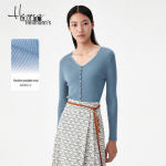 Hermans Women's V-Neck Long-Sleeve 100% Wool Knit Sweater 2XL