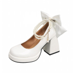 S&uuml;gisene Uus Paks Kontsaga &Uuml;hed Kingad Naiste &Uuml;mar Nina Madala Suuga Liblikas S&otilde;lm P&auml;rlitega Platvorm K&otilde;rged Kontsad 35 beež