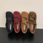 &Uuml;ksikud kingad t&uuml;druk 2025 kevad ja s&uuml;gis uus &otilde;rn retro ballett haldjas pehmed lameda p&otilde;hjaga madala suuga Mary Jane doudou kingad 40 punane