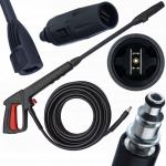Rosfix PowerJet VARIO 8M ClickConnect p&uuml;stol &ndash; Reguleeritav otsik Bosch / AR / Black&Decker survepesuritele | 8 m voolik | Quick Connect kiir&uuml;hendus