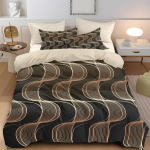 3 tk Pruunid Lainelised Triibud Prinditud Tekikottide Komplekt - Sisaldab 1 Tekikotti ja 2 Padjap&uuml;&uuml;ri (ilma t&auml;iteaineta) 135x200cm