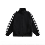 Kolme triibuga kampsun-sweatshirt meestele, lai, vabaaja, p&uuml;stkraega jakk-mantel, paarisporditopp XXL black