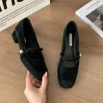 Kevad S&uuml;gis Naiste Paks Konts Kingad Mood Madal Pandlaga Naiste Kingad Suede Vabaaja Naiste Veinipunased Mary Jane Kingad 35 must