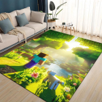 3D Minu Maailma Ehitusm&auml;ng Multikas Vaip Vaip Elutuppa Magamistuppa Kodu Diivani Kaunistus, Laste M&auml;ngimine Libisemisvastane P&otilde;randamatt 120x160cm( 47x62in )
