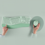Ergonoomiline juhtmevaba klaviatuuri ja hiire komplekt