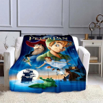 Peter Pan tr&uuml;kitud tekk Laste t&auml;iskasvanute tekk Pehme ja soe voodipesu voodi diivani v&auml;ljas&otilde;idu katteks 30x40in blue
