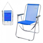 Chaise Fixe - Aktive - 62606 - Aluminium - 1 place - Bleu Marine - Jardin sinine