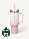 STARBUCKS SS Stanley Roosa Quencheri termostass 1183ml SS Stanley Pink Quencher Tumbler 1183ml