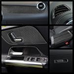 For Mercedes Benz GLB + B class w246 + LHD/RHD Outlet Vent Frame Steering Wheel Panel Door Handles Carbon Fiber Sticker 6