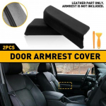 for2009-2015 Fits Honda Pilot Leather Front Door Panels Armrest Cover 2pcs Black