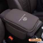 Auto k&auml;etoe kasti padjake Nahast k&auml;etoe kaitsepadi Kate Mercedes Benz E S-klassi AMG E200 W210 W203 W124 W204 W211 W123 jaoks Brown-With Pockets