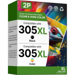 Cartouche d'encre 305XL - Compatible HP - 2 pi&egrave;ces - Noir et Couleur - 700 pages noir, 450 pages couleur