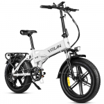 Elektriline jalgratas Vitilan V3 1200W tippmootor LCD-ekraan Tippkiirus 45 km/h 20 x4.0 Linnaelektriline jalgratas t&auml;iskasvanutele 48V 13AH Maksimaalne koormus 150 kg valge