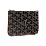 GOYARD SENAT Y-mustriga kogu pinnal tr&uuml;kitud T&otilde;mblukuga Sulgemine L&otilde;uend ja Vasikanahast Rahakott Kaardihoidja Rahakott Mini Unisex Paaristiil Pruun Basic Set (Bag + Dust Bag) must