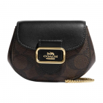 Kott Coach Morgan 13 Kuldne T&auml;helogo Klassikaline Monogramm Klapp-kl&otilde;pslukk L&otilde;uend Nahast Sadulakott &Otilde;lakott Crossbody Mini Naiste kotid CK439-IMAA8 Basic Set (Bag+Dust Bag)