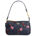 Coach Nolita 19 Kirsitr&uuml;kiga &Uuml;lemine T&otilde;mblukuga Kunstnahast K&auml;ekott V&auml;ike Naiste k&auml;ekotid Sinine CZ011-IMDEI Basic Set (Bag+Dust Bag)