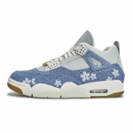 Jordan Air Jordan 4 811 Tootmine, Siniseks v&auml;rvitud Kirsipuu Keskmise k&otilde;rgusega Vintage Korvpallijalatsid Unisex Valge Sinine IB6716-100(Meeskond80-) 36.5