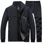 Treening&uuml;likonnad Meeste Komplektid Paks Villane Voodriga Joped + P&uuml;ksid Komplekt Dressipluus Spordir&otilde;ivad Komplekt Mehelikud Spordikomplektid Asian size XXL must