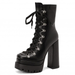 Naiste platvormsaapad, n&ouml;&ouml;riga &uuml;lik&otilde;rge kontsaga pahkluu saapad Moodsad kingad naistele s&uuml;gistalvine soodusm&uuml;&uuml;k uhiuus 43