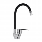 Silikoontoru toru k&ouml;&ouml;givalamu kraan kuuma ja k&uuml;lma vee segisti kraan 360 kraadi p&ouml;&ouml;rlev painduv voolik kraan, teki kinnitus &uuml;ks auk include 60cm hose must