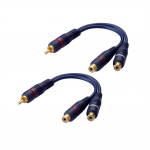 YFFSFDC RCA Splitter RCA Isane 2RCA Video RCA Heli Mono Stereo Subwoofer Kuldne Auto jaoks Auto Navigatsioon Kaabli Tagaosa, Emane, Heli, Y-t&uuml;&uuml;pi Kaabel,