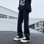Meeste vintage teksad Suvemood Suured teksad Meeste &auml;riteksad Hip-Hop p&uuml;ksid Laiad p&uuml;ksid Slim Denim S must