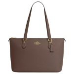 Coach Gallery 37 Metalllogo T&otilde;mblukuga Sulgemine Taaskasutatud Nahast T&otilde;mblukuga Kott Naiste T&otilde;mblukuga Kotid Dark-Stone CV402-IMV2R Gift Box Sets (Basic Set+Black Box) gray