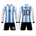 Laste Argentina Messi Pikavarrukaga Jalgpallis&auml;rgi Komplekt Mitmev&auml;rviline Hingav Kiiresti Kuivav Treeningm&auml;ngu Vorm 120-130 CM mitmev&auml;rviline